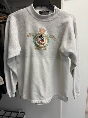 Vintage Disney Crest Mickey Colorblock Crewneck Sweatshirt
